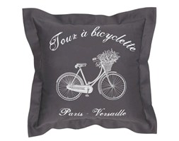 Poduszka dekoracyjna French Home - Bicyclette - szara