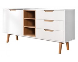 Komoda HUSUM biała - MDF, fornir dębowy kod: 9808