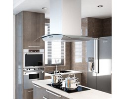 vidaXL Okap kuchenny LED, wyspowy, stal nierdzewna, 90 cm, 756 m³/h