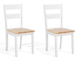 Zestaw do jadalni 2 krzesła drewniane jasny brąz/białe GEORGIA