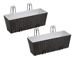 vidaXL Donice balkonowe prostokątne 50 cm x2 czarne