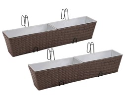 vidaXL Donice balkonowe prostokątne 2 x 80 cm w kolorze brąz