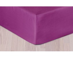 Prześcieradło z satyny bawełnianej z gumką jasny fiolet 90x200