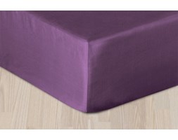 Prześcieradło z satyny bawełnianej z gumką fioletowe 220x200