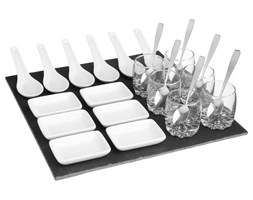 Zestaw do serwowania przystawek składający się z 25 elementów, idealny na wyjątkowe okazje