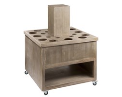 Szafka na kwiaty Flower Brown, z kółkami, drewno, 80x100x100 cm (JL68214)