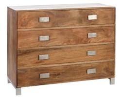 Komoda Natural Silver, cztery szuflady, drewno, metal, 90x110x45 cm (JL47027)