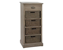 Regał dekoracyjny Basket Wood Natural z szufladą, drewno, 107x49x33 cm (JL13421)