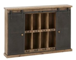 Regał, komoda Wall, dwanaście półek, drewno, metal, 82x121x20 cm (JL90485)