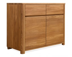 Signu Design Komoda dębowa Donat z 2 drzwiami i 2 szufladami