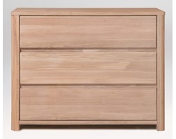 Signu Design Komoda dębowa Donat 3 szuflady