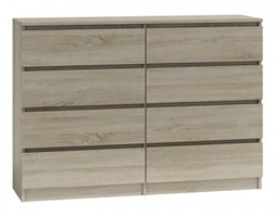 Komoda Malwina 8 szuflad dąb sonoma 140