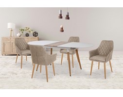 CALIBER stół rozkładany biały / dąb san remo