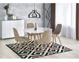 EDWARD stół rozkładany biały / dąb san remo