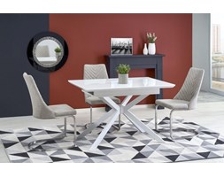 HARPER stół rozkładany blat - super biały, nogi - biały