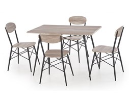 KABIR prostokąt zestaw stół + 4 krzesła dąb san remo / czarny