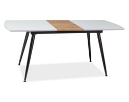 STÓŁ DAVOS BIAŁY LAKIER/DAB CZARNY STELAŻ 140(180)X80