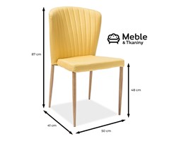 KRZESŁO POLLY DĄB STELAŻ/ŻÓŁTY TAP. 124