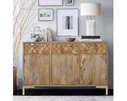 Komoda Suvali z drewna mango zdobiona mosiężnymi aplikacjami