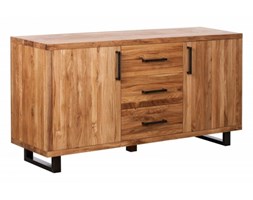 Signu Design Komoda dębowa z trzema szufladami Jupiter Nero / Loft