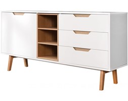 Komoda Nordic 150 cm biało-drewniana