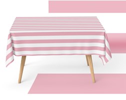 Obrus 120 x 160 cm Matowy wodoodporny Easy Iron Crata Różowe Pasy