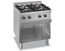 Kuchnia gazowa z palnikami Flex Burners 4x 7 kW, na podstawie z trzech stron zamkniętej, linia 700 - kod MG7G4A77XL