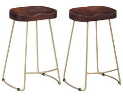 vidaXL Stołki barowe Gavin, 2 szt., 46x38x52 cm, lite drewno mango