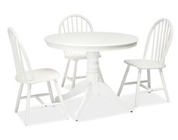 StÓŁ drewniany okrĄgŁy windsor biaŁy signal