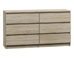 KOMODA SZAFKA 6 SZUFLAD 140CM KOLOR DĄB SONOMA MALWA