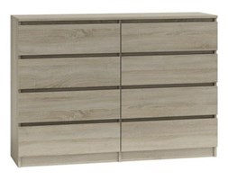 DUŻA KOMODA SZAFKA 8 SZUFLAD 140CM MALWA DĄB SONOMA