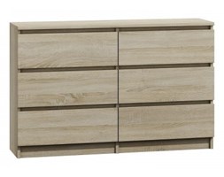 Komoda 120cm szafka 6 szuflad malwa m6 dąb sonoma