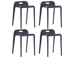 vidaXL Stołki sztaplowane, 4 szt., czarne, plastikowe