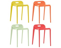 vidaXL Stołki sztaplowane, 4 szt., różne kolory, plastikowe