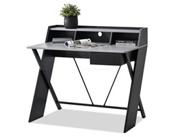 Designerskie biurko z nadstawką ASGARD czarne/beton