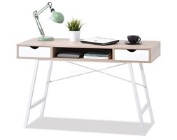 Nowoczesne biurko skandynawskie GAVLE biały/sonoma