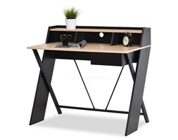 Designerskie biurko z nadstawką ASGARD czarne/sonoma