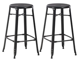 vidaXL Stołki barowe, 2 szt., czarne, stalowe