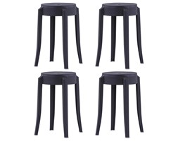 vidaXL Stołki sztaplowane, 4 szt., czarne, plastikowe