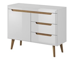 Komoda z szufladami półki na ubrania biała połysk