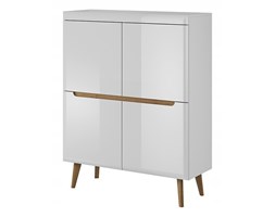 Komoda skandynawska nóżki drewno biała na połysk