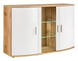 Komoda 3 drzwiowa Glossy 1 dąb/biały połysk