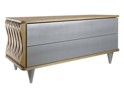 Komoda drewniana czarno brązowa Organique dwie szuflady FUR0081