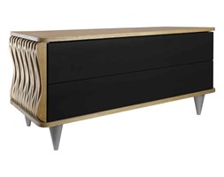 Komoda drewniana srebrno brązowa Organique dwie szuflady FUR0082