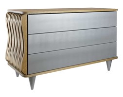 Komoda drewniana srebrno brązowa Organique trzy szuflady FUR0091