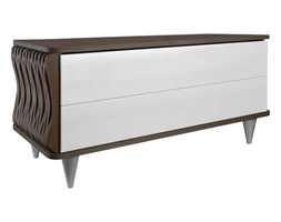 Komoda drewniana biało ciemnobrązowa Organique dwie szuflady FUR0100