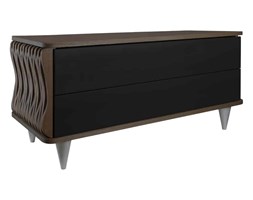 Komoda drewniana czarno ciemnobrązowa Organique dwie szuflady FUR0102
