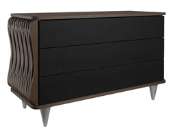 Komoda drewniana czarno ciemnobrązowa Organique trzy szuflady FUR0112