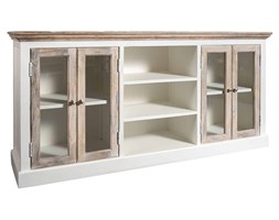 Biała Komoda w stylu prowansalskim z elementami naturalnego drewna