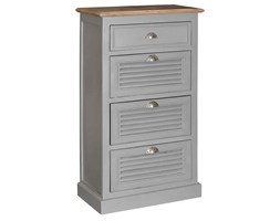 Wysoka Komoda szara z uchwytami muszelkami